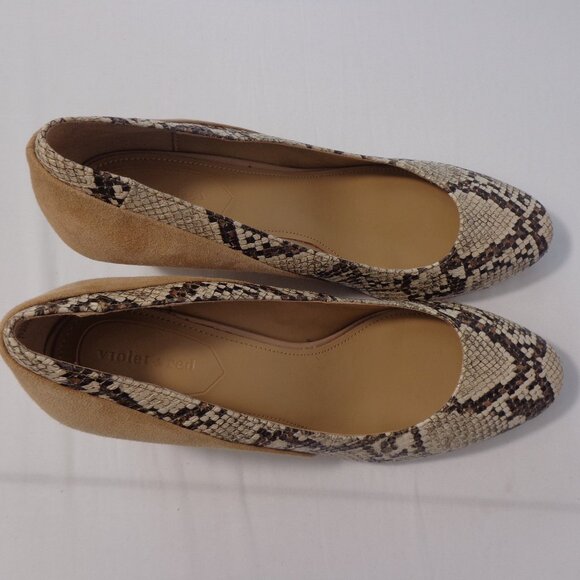 Violet & Red Persia Shoes Wedge Pump Faux Snakeskin Leather Women Size 8.5M - Picture 5 of 7